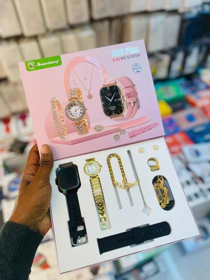 A58 Plus 6-in-1 Smartwatch Set | مجموعة ساعة ذكية A58 Plus 6 في 1