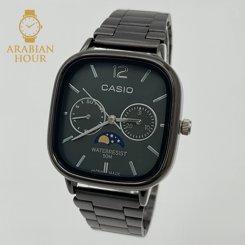 Casio Quartz Moonrise Dial Watch | ساعة كاسيو كوارتز بمينا شروق الشمس