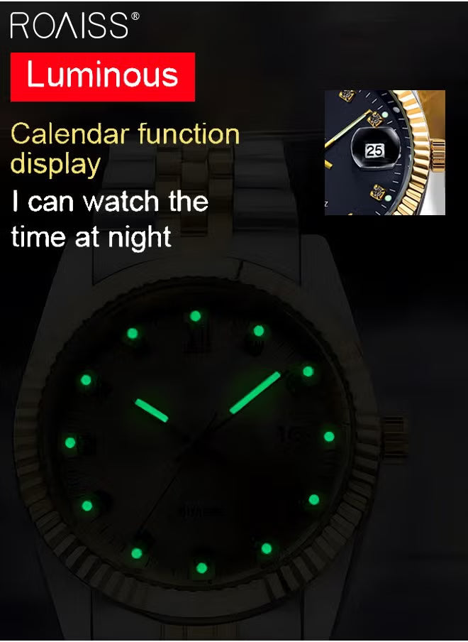 Steel Strap Couple Quartz Watch Set | طقم ساعات كوارتز للأزواج بحزام معدني أنيق
