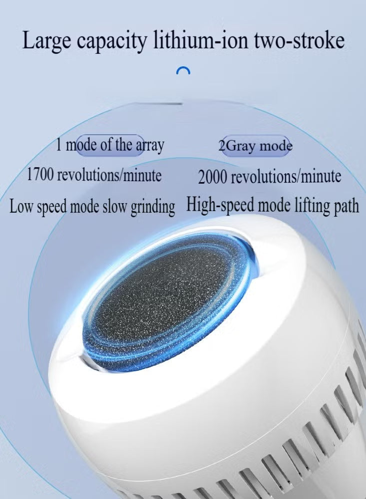 Electric Foot Callus Remover with Vacuum – Rechargeable Pedicure Tool + Extra Roller | مزيل مسامير القدم الكهربائي مع شفط — جهاز باديكير قابل للشحن مع رول إضافي