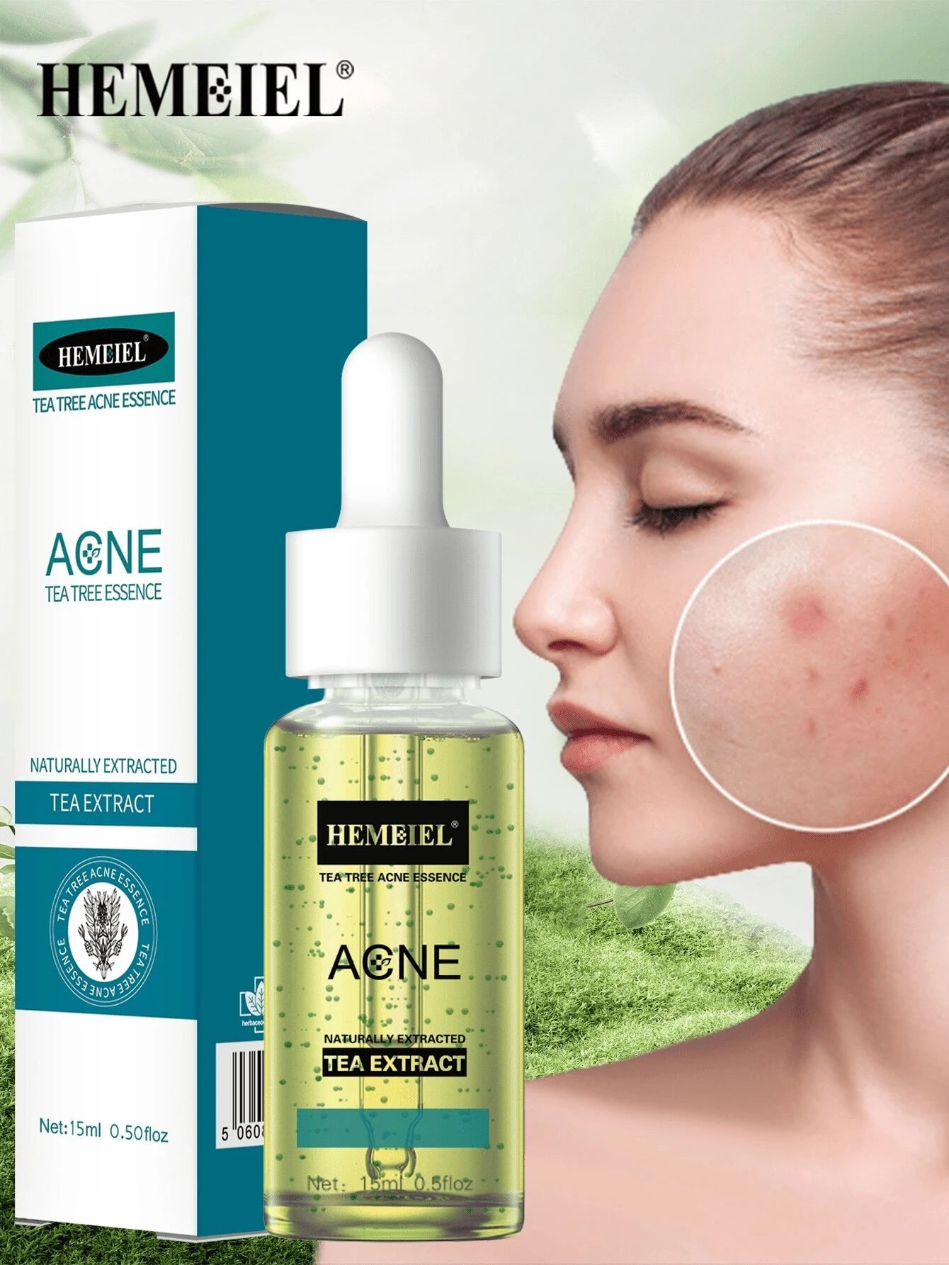 HEMEIEL Tea Tree Essence 15ml – Oil-Balancing Moisture Retainer | سيروم هيمييل شجرة الشاي 15 مل — ترطيب مع توازن الدهون