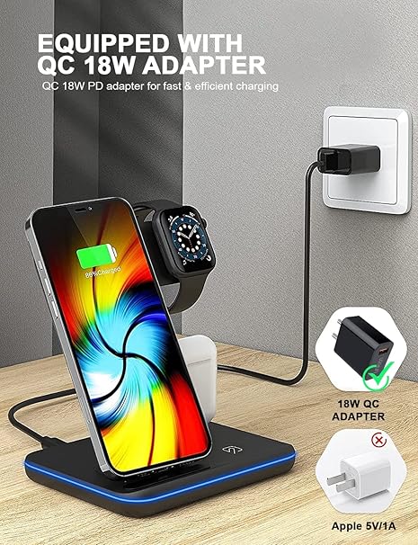 3-in-1 Wireless Charging Station | محطة شحن لاسلكية 3 في 1