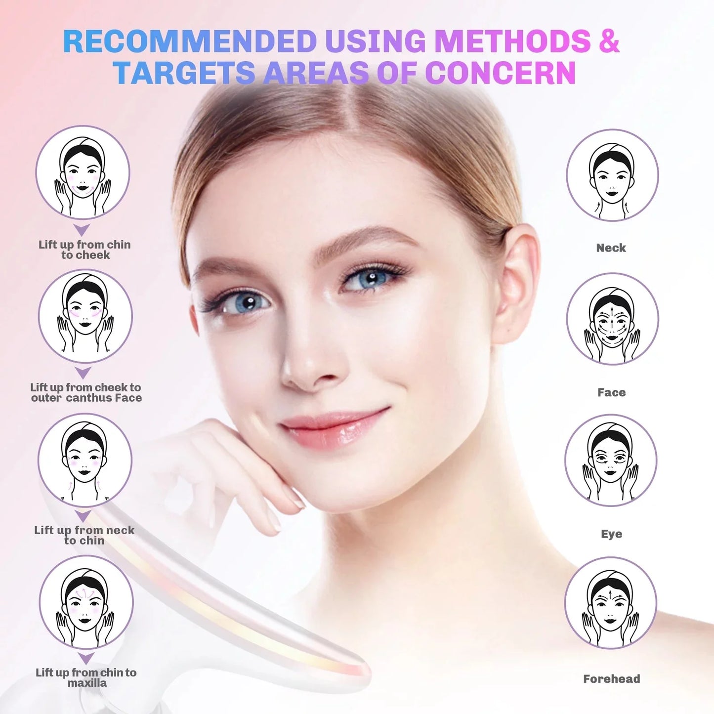 LED Neck Face Beauty Device Facial Massager | جهاز تدليك الوجه والرقبة LED