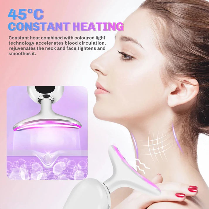 LED Neck Face Beauty Device Facial Massager | جهاز تدليك الوجه والرقبة LED