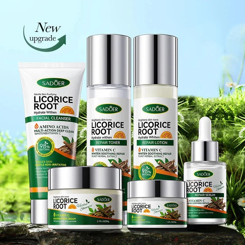 Sadoer - Licorice Root Whitening Skin Care Set | مجموعة سادوير لتبييض البشرة بجذر عرق السوس