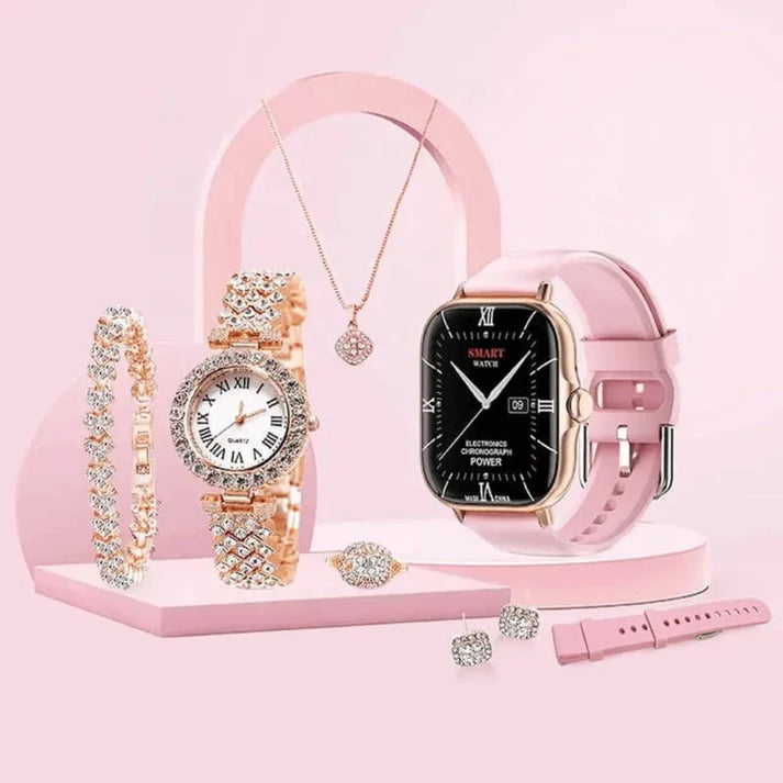 A58 Plus 6-in-1 Smartwatch Set | مجموعة ساعة ذكية A58 Plus 6 في 1
