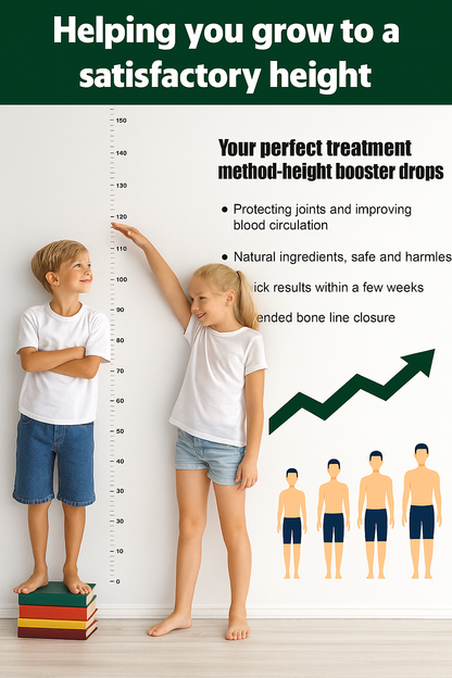 Height Booster Drops, Height Growth Oil for Bone Growth, Natural Growth Stimulant | قطرات تعزيز الطول، زيت نمو الطول لنمو العظام، منشط طبيعي للنمو