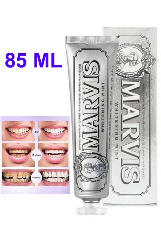 Marvis Whitening Mint Toothpaste – 85 ml | معجون أسنان مارفيس لتفتيح الابتسامة بالنعناع — 85 مل