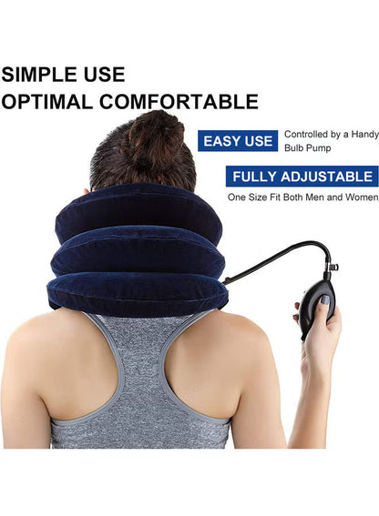 Cervical Neck Traction Device – Adjustable At-Home Stretch & Posture Support | جهاز شدّ فقرات الرقبة — تمديد لطيف ودعم للوضعية