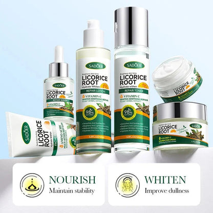 Sadoer - Licorice Root Whitening Skin Care Set | مجموعة سادوير لتبييض البشرة بجذر عرق السوس