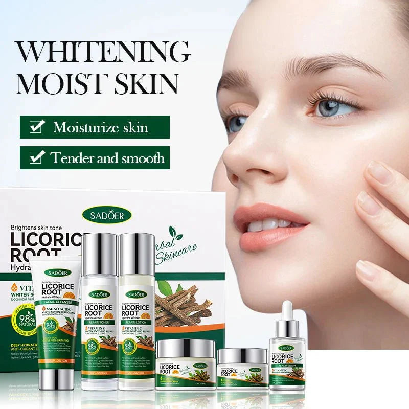 Sadoer - Licorice Root Whitening Skin Care Set | مجموعة سادوير لتبييض البشرة بجذر عرق السوس